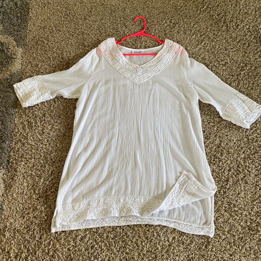 Beautiful white tunic with lace